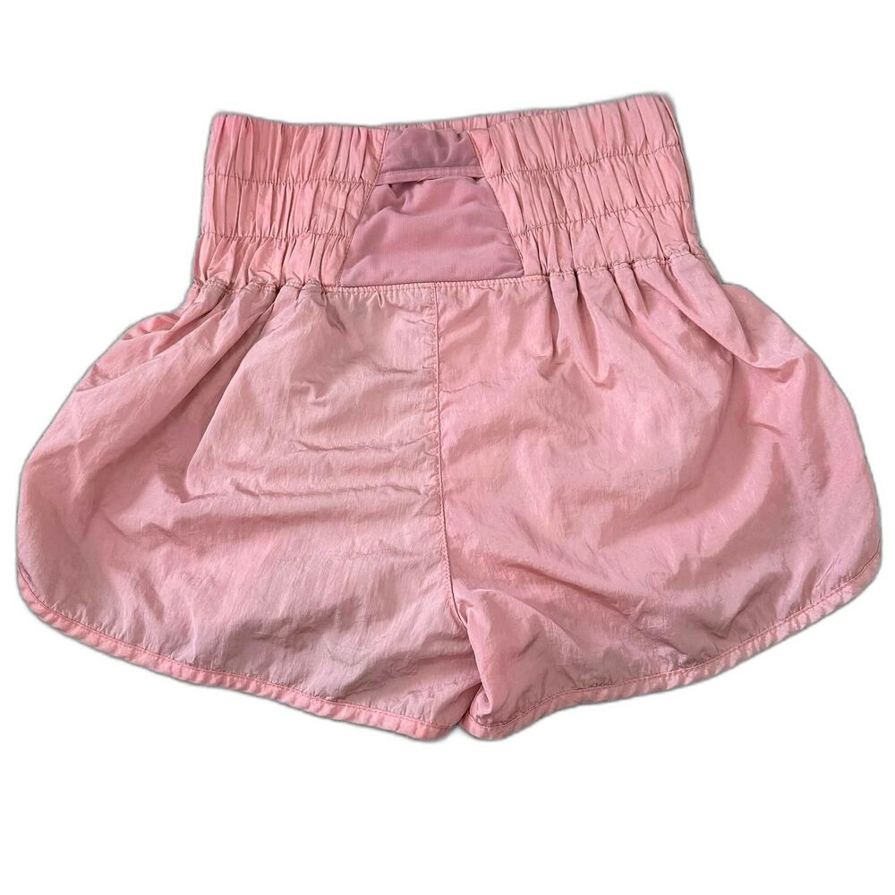 FP Movement The Way Home Shorts Pink Smocked High Rise Running Athletic XS - Picture 3 of 6
